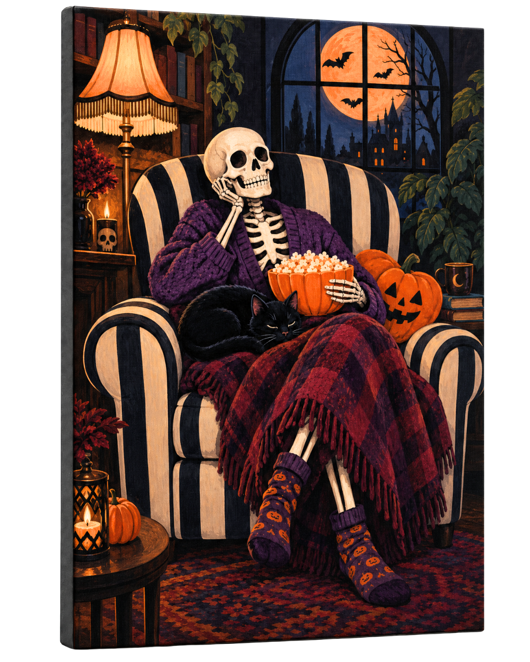 Skeleton's Cozy Movie Night - Paint Kit