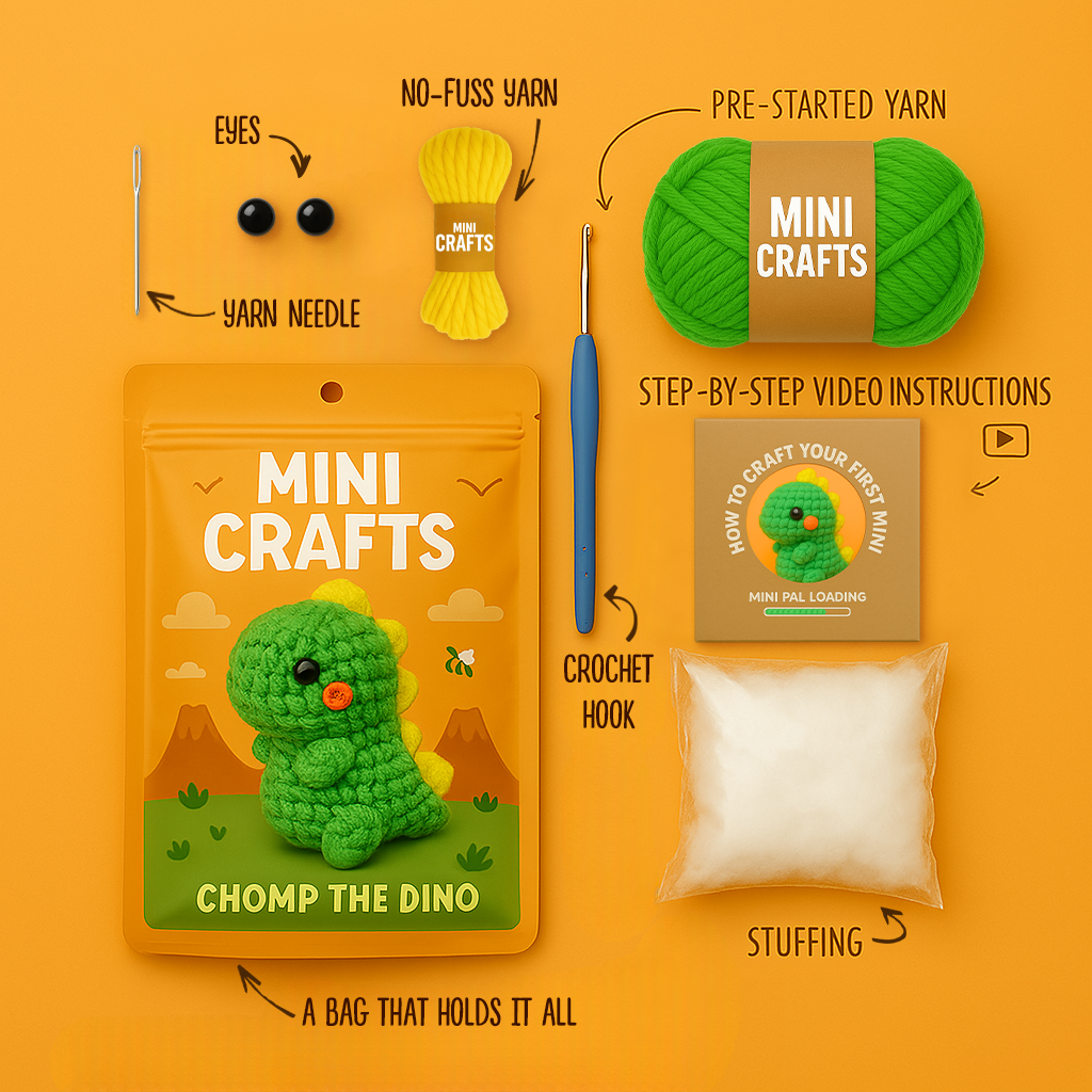 Chomp The Dino Crochet Kit