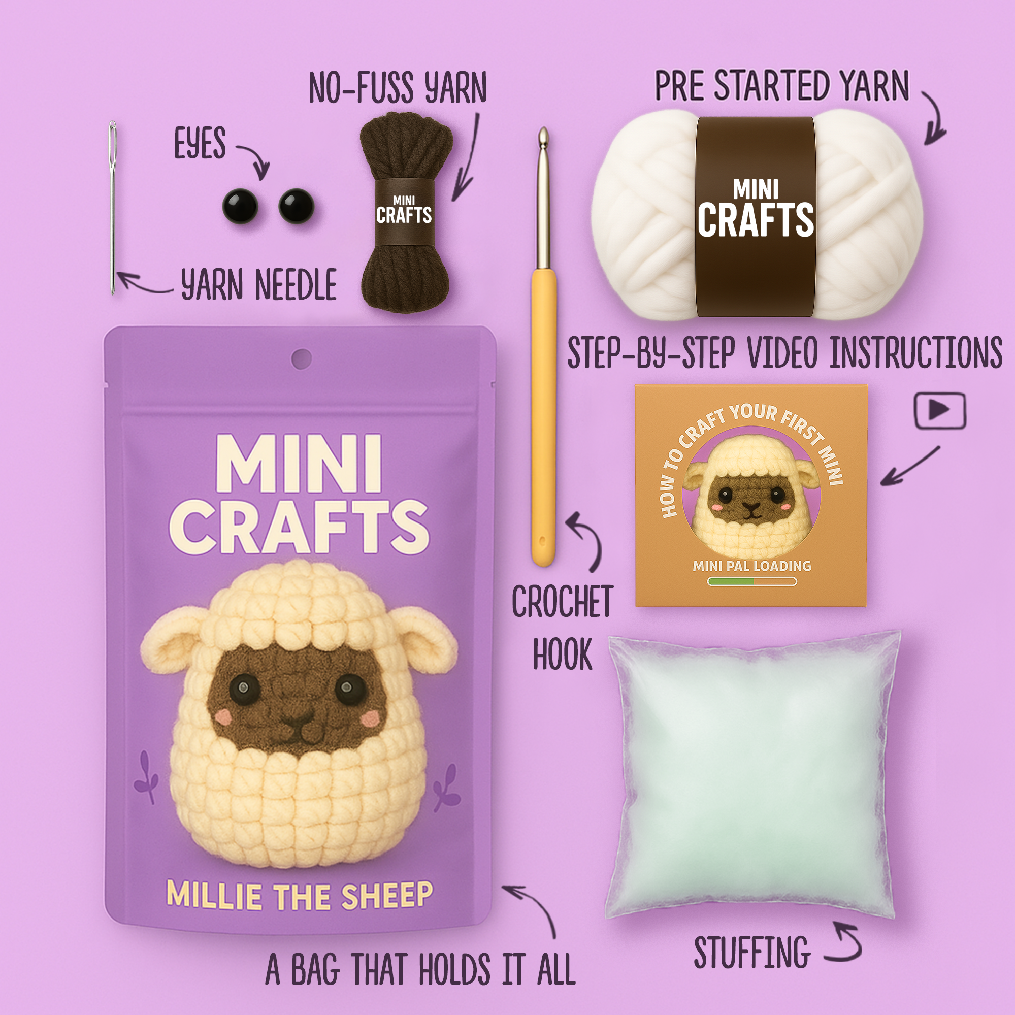 Millie The Sheep Crochet Kit